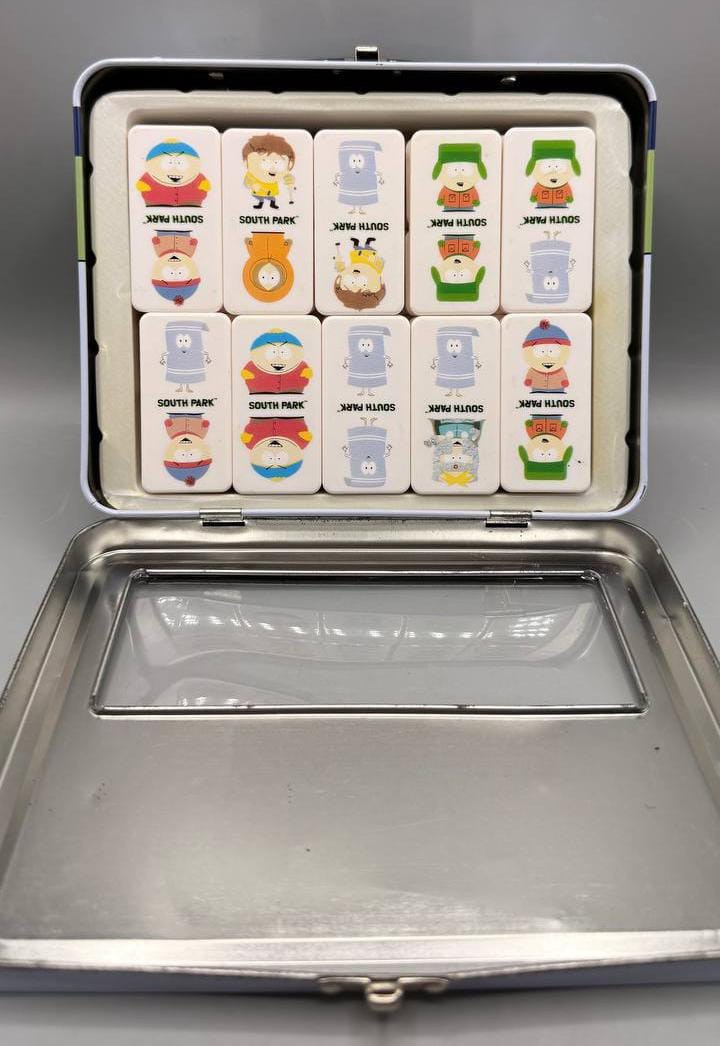 Vintage 2003 South Park Domino Game Metal Tin Sababa Toys Comedy Central Complet