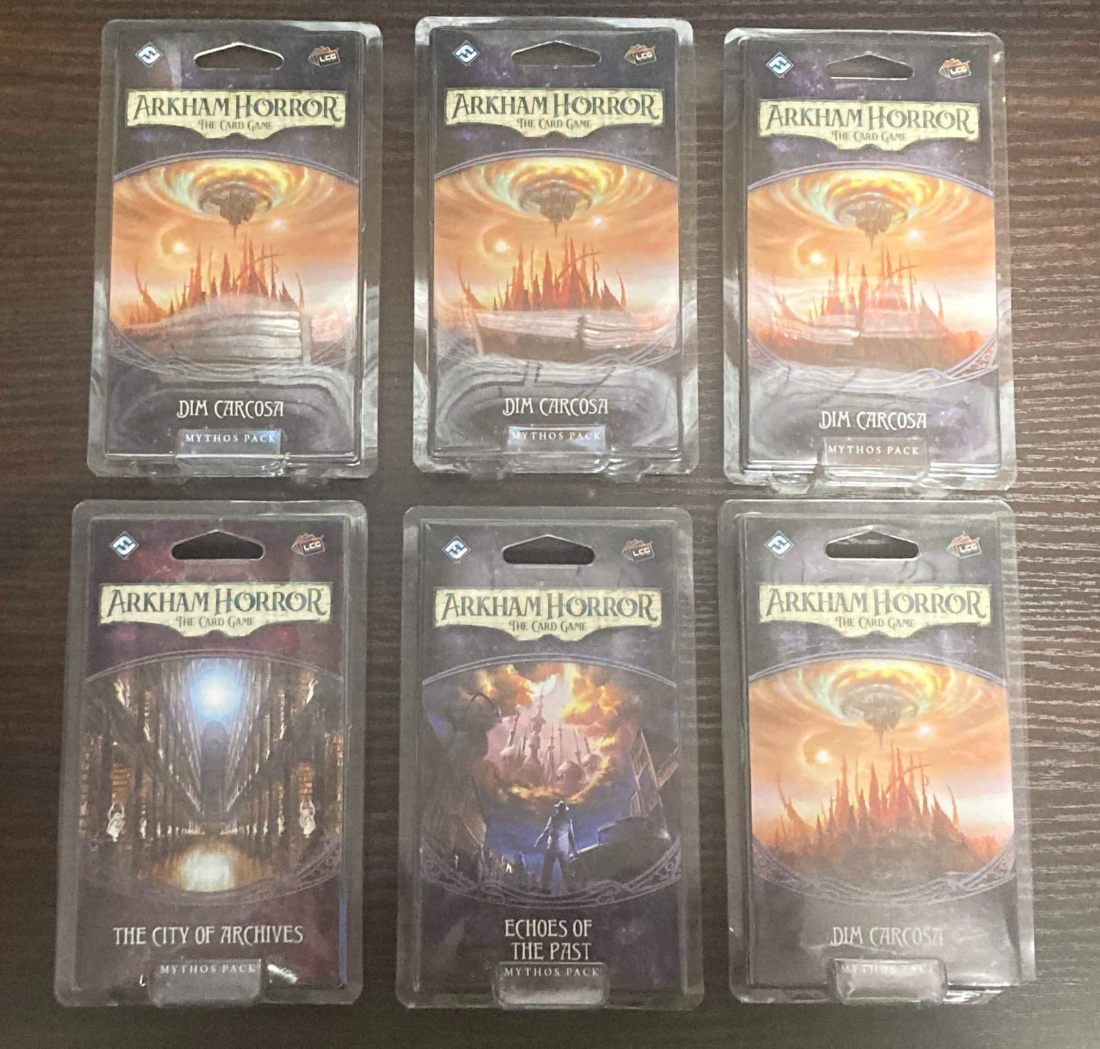 Arkham Horror Mythos Pack 6x Bundle Lot Dim Carcosa City of Archives, New Sealed