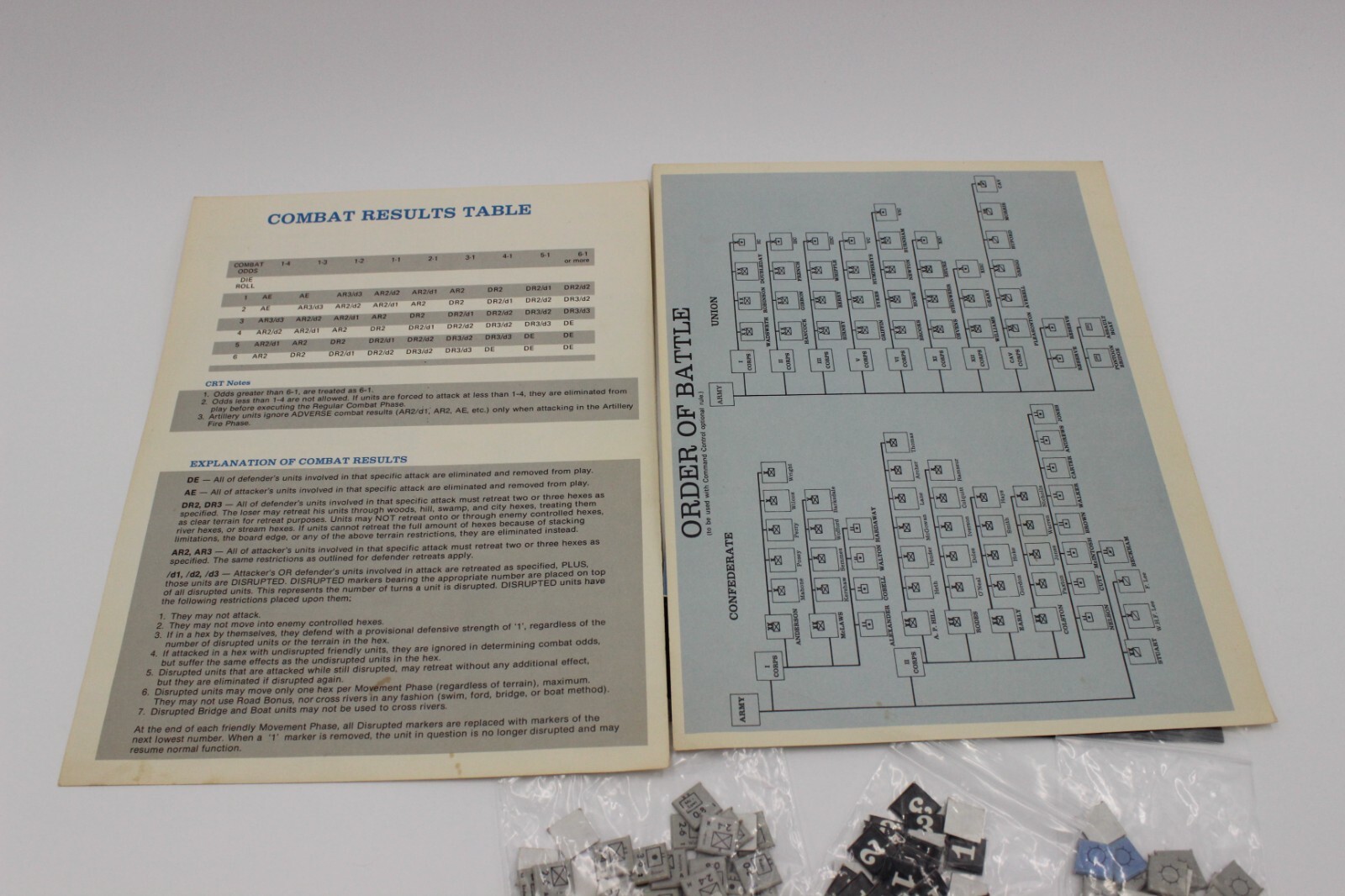 Avalon Hill CHANCELLORSVILLE Game American CivilWar 2nd Edition REPLACEMENT PART