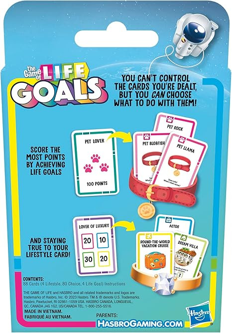 The Game of Life Goals Card Game Fun Quick Play Family Game for Ages 8 & Up New
