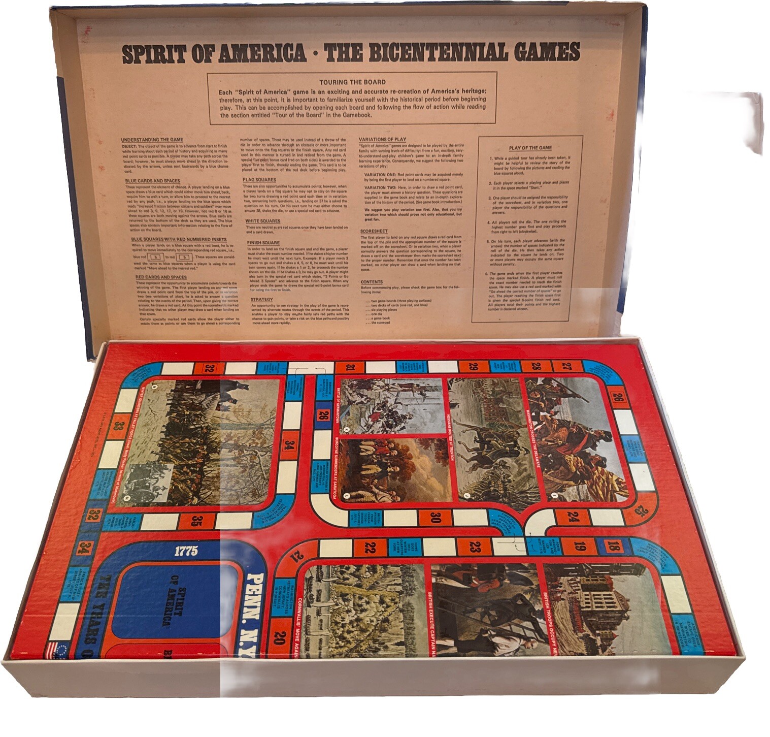 Vintage 1975 Coach House “The Bicentennial Games” 3 Board Games In 1 Complete