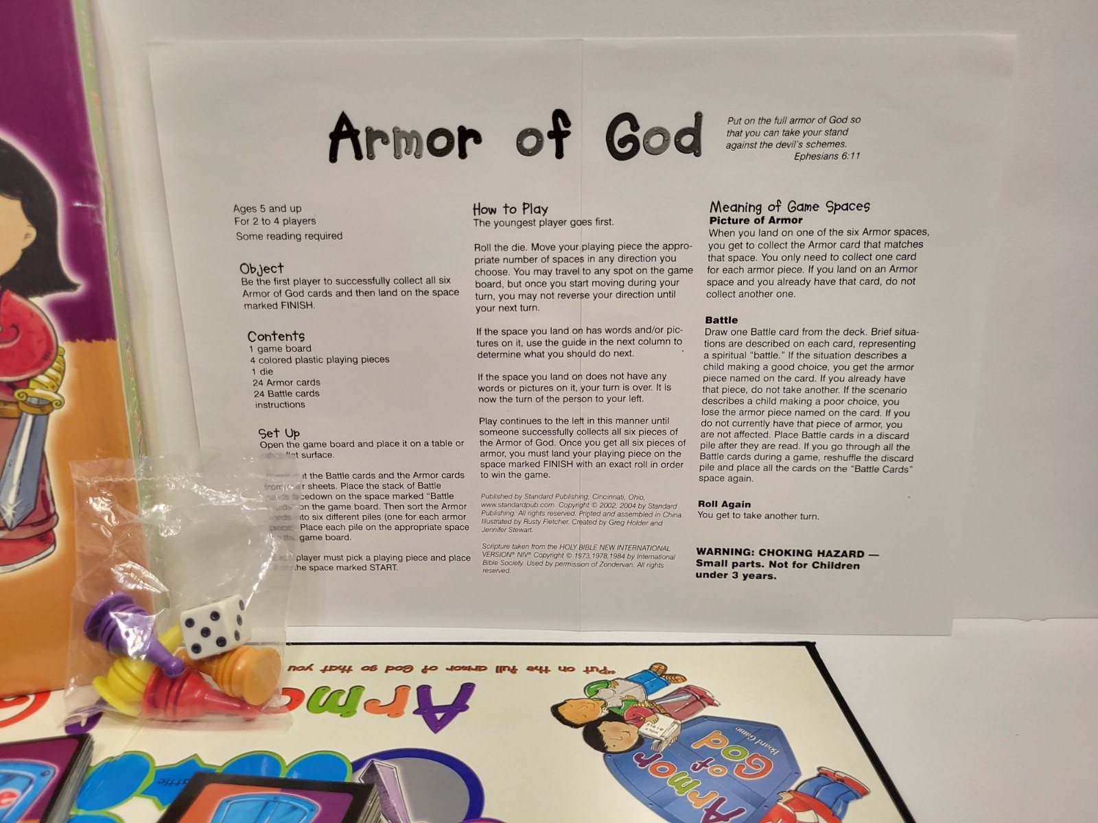 Armor of God Board Game 2-4 Players Ages 5+ Church Bible Youth Activity COMPLETE