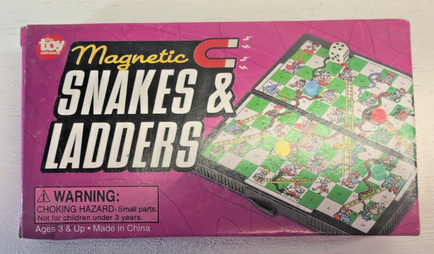 NEW! SET OF 4 TOY NETWORK MAGNETIC TRAVEL GAME SNAKES & LADDERS RACING SPACE