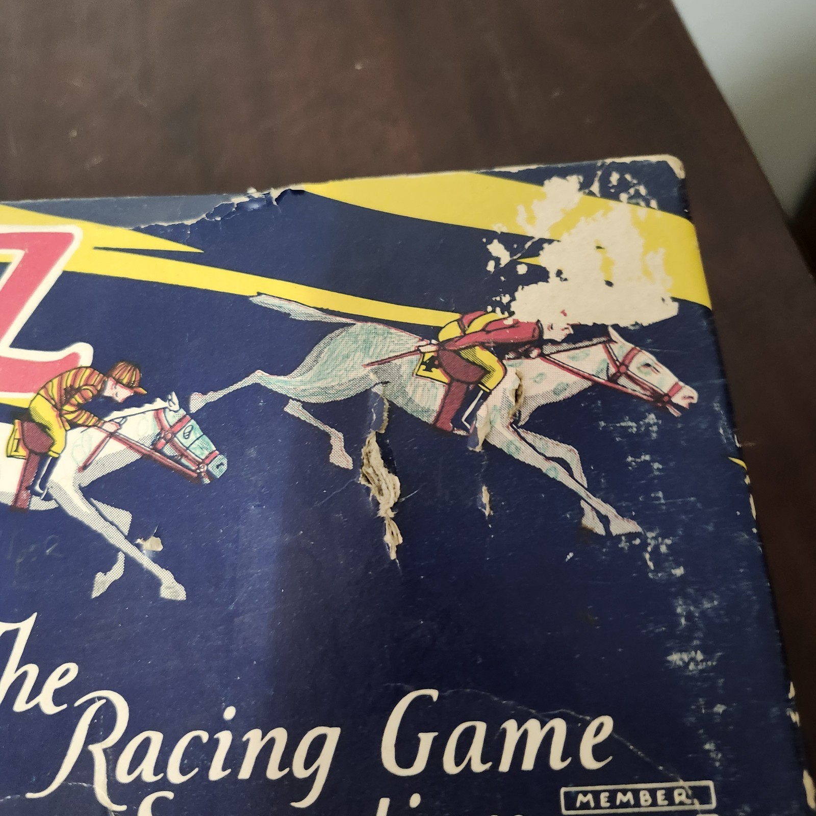 Vintage Gee-Wiz No.40 Racing Game Tin Litho Simulator Wolverine Horse Race Box