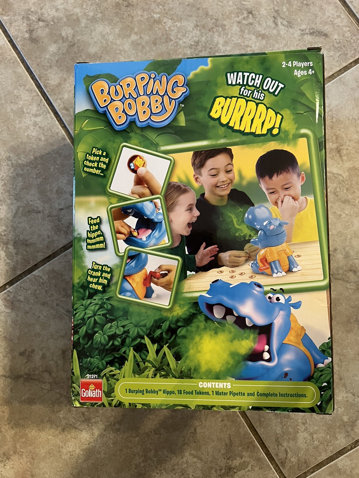 Burping Bobby Hippo Game Feed The Hippo But Watch Out for His Burp NEW