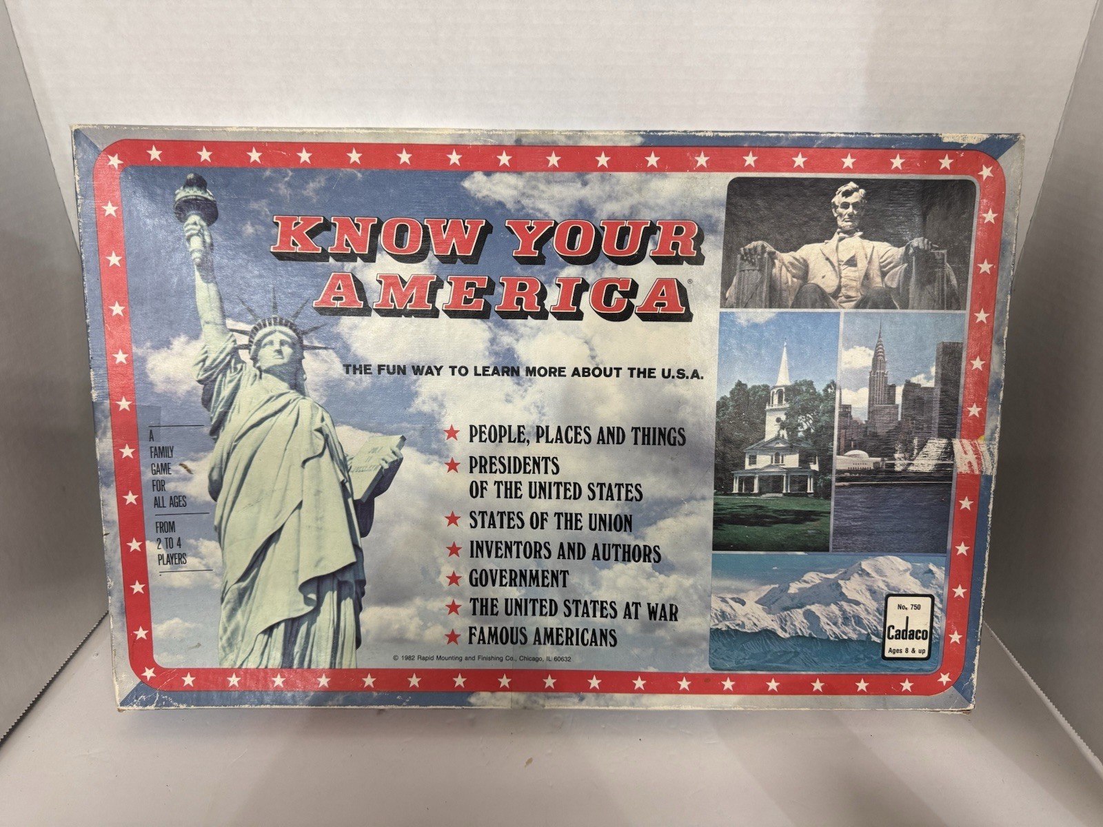 Vintage 1971 Cadaco Your America Board Game Patriotic History Complete in Box