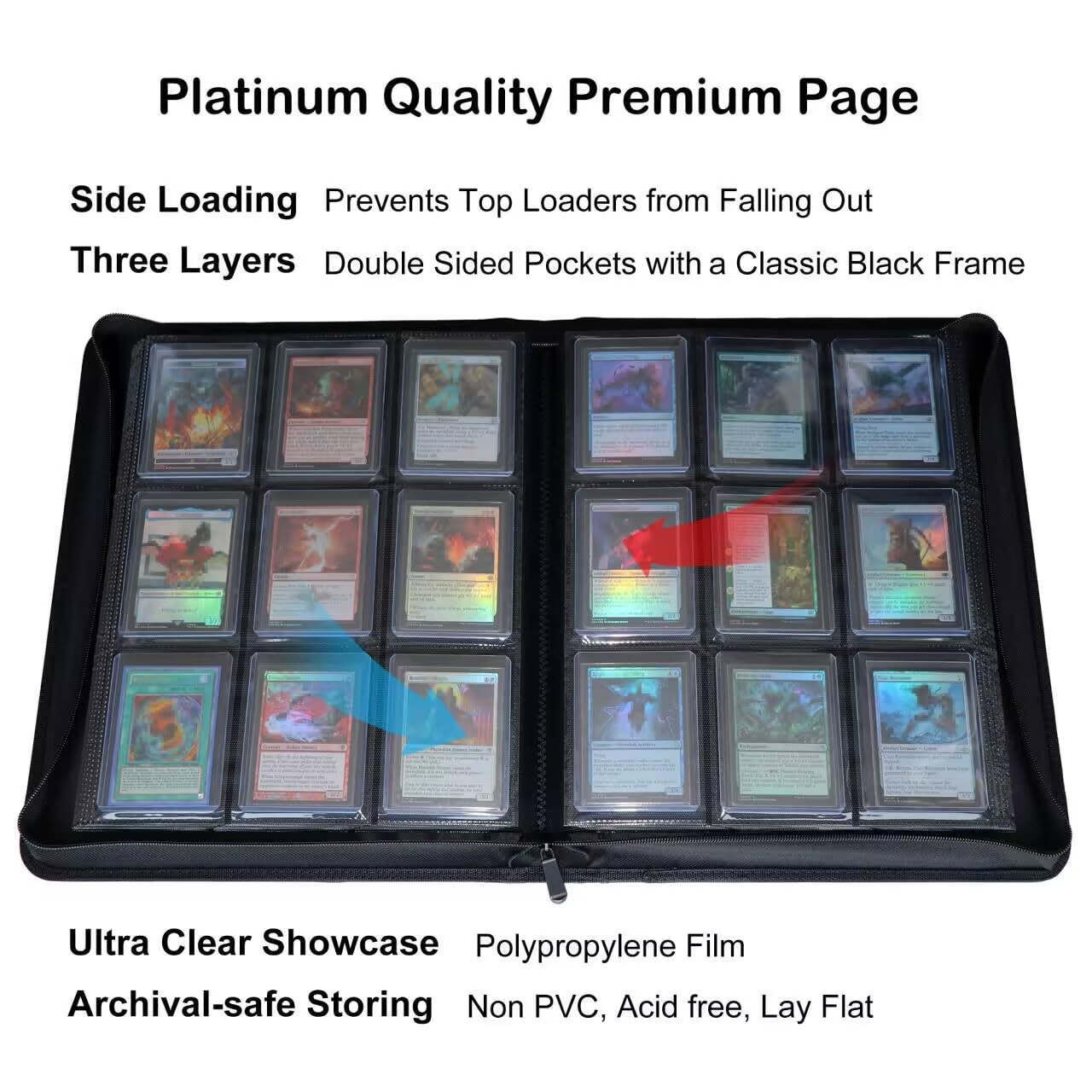 Alteagle Top loader Binder, Holds 504 loaders, 3 inches x 4 inches, Black