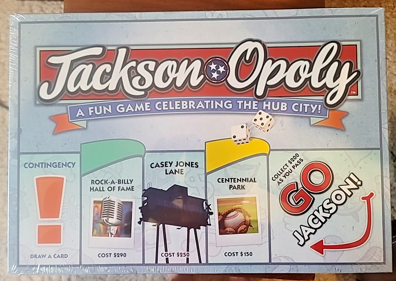 Jackson Opoly TN Late For The Sky Board Game, Full Set NEW