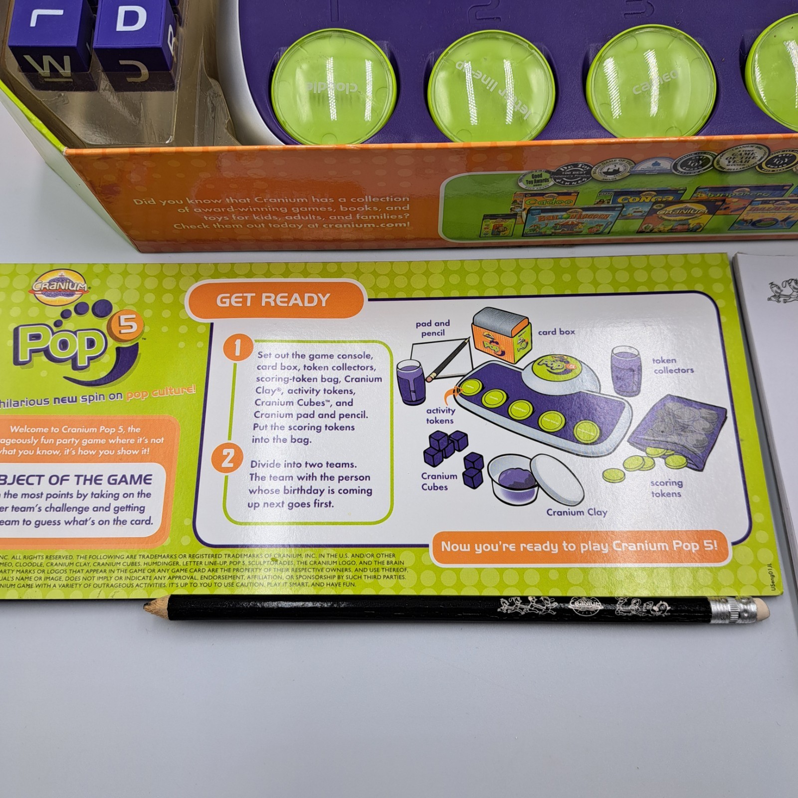Cranium Pop 5 Adult Pop Culture Console Trivia Game Complete ( No Clay) 2006