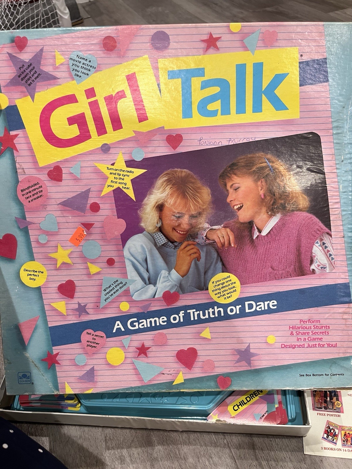 Vintage 1988 Girl Talk Board Game Golden