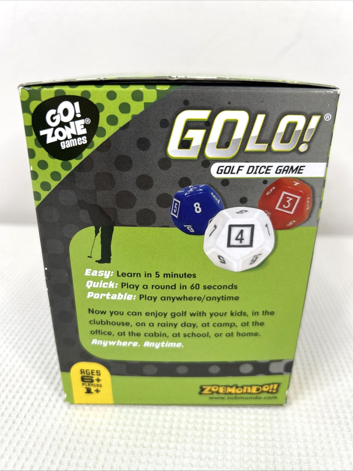 GoLo Tabletop Golf Dice Game Travel Size Dice Game For Ages 6+ EUC 1+ Players