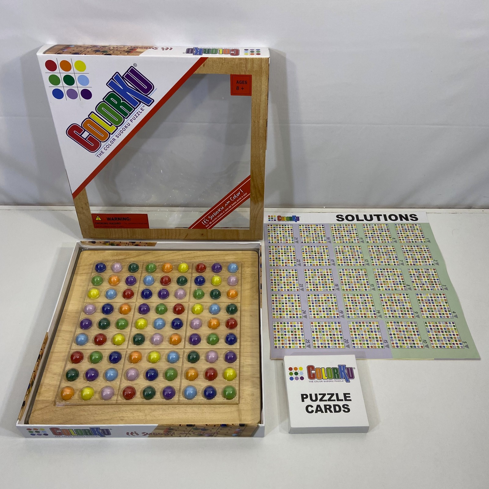 ColorKu Mad Cave Bird Games 2006 Color Sudoku Puzzle Solid Wood Collection VGC