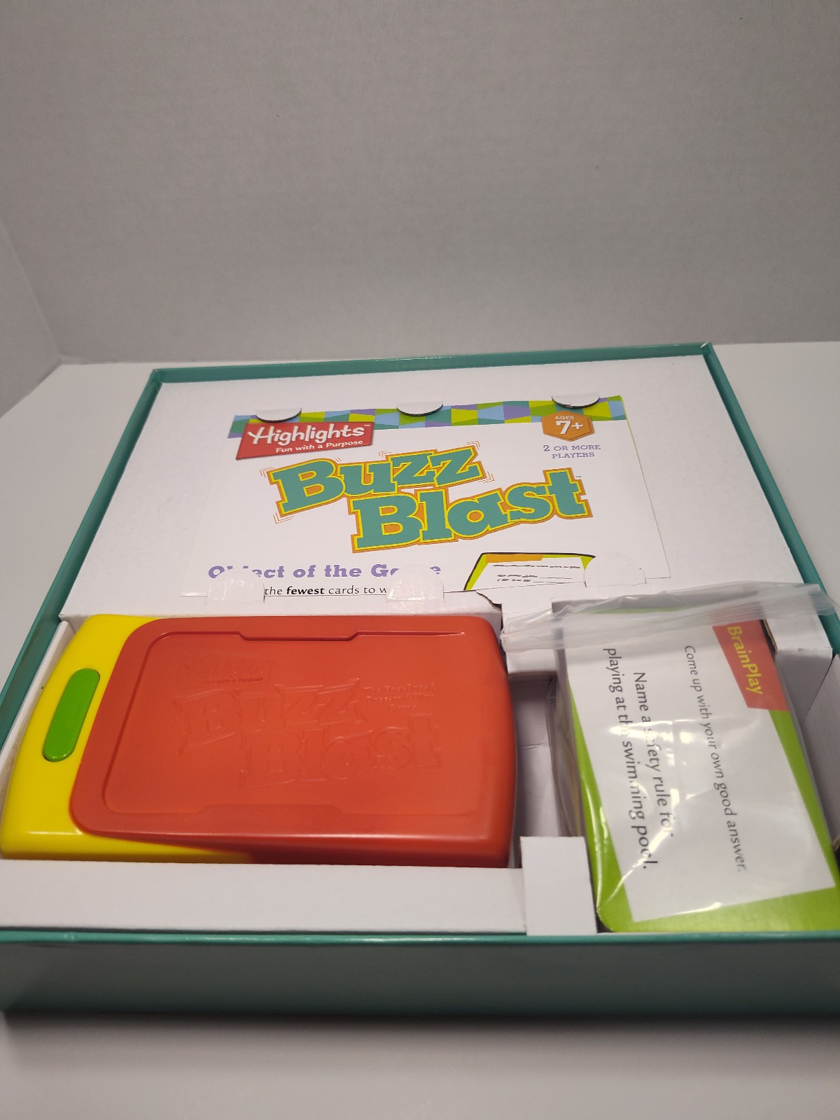 Buzz Blast Electronic Game Highlights Tested Works Fast Paced Pass Play Game
