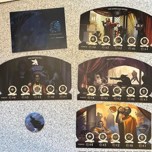 A War of Whispers, COMPLETE OPEN BOX board game by Starling Games