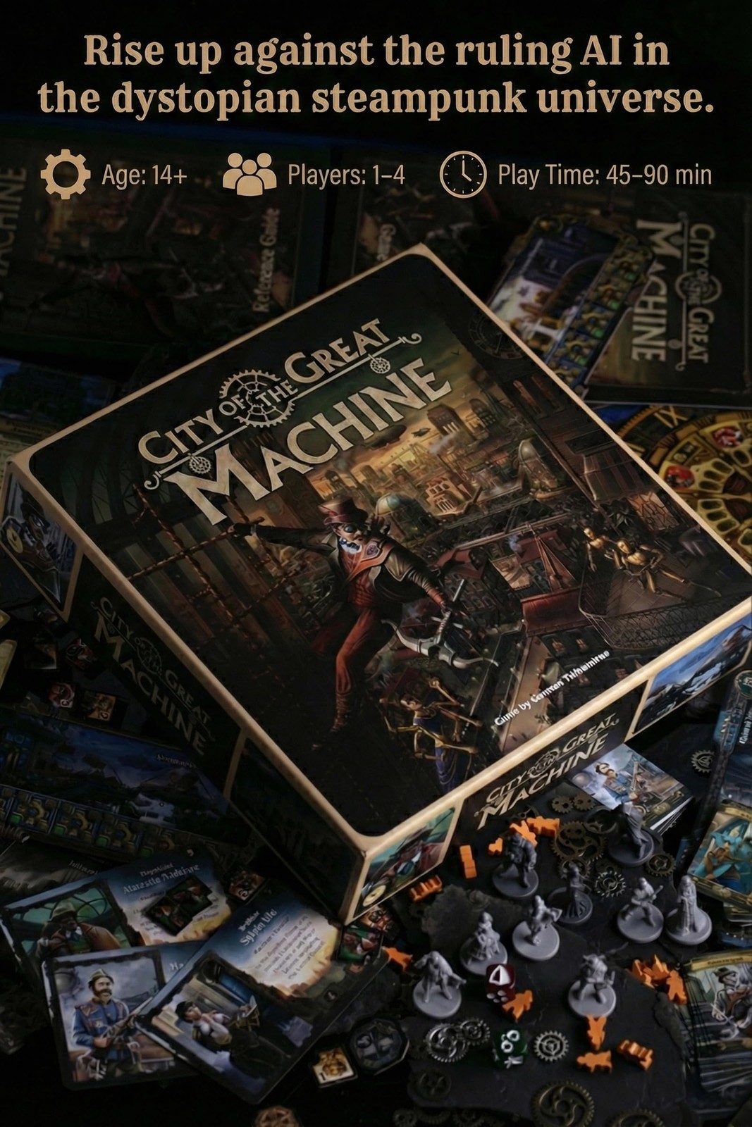 CrowD Games | City of The Great Machine Board Game | 1-4 Players | Ages 14 an…