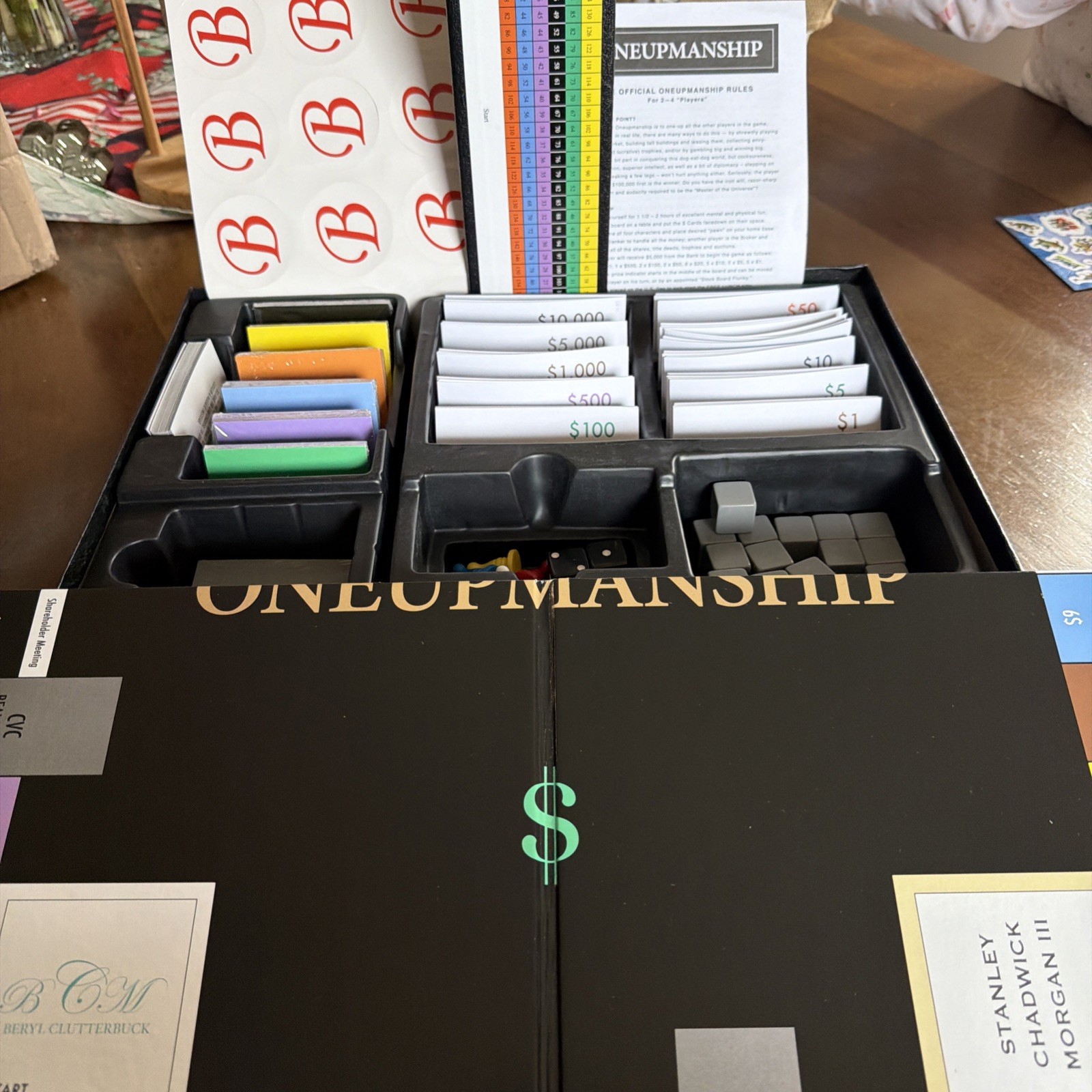 Tony Cataldo Board Games Oneupmanship Box VG Great Condition