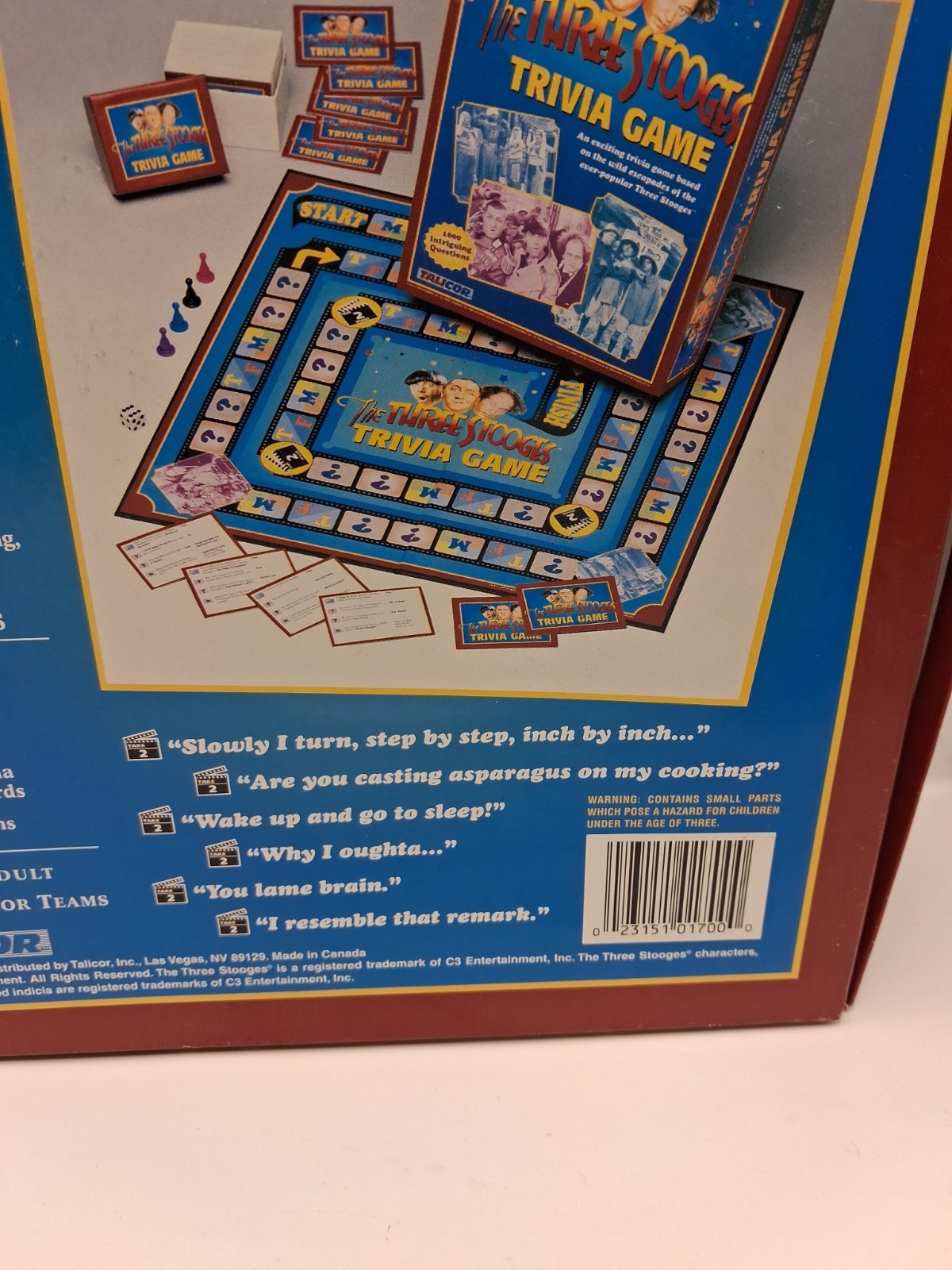 The Official Three Stooges Trivia Game 2000 By Talicor Mo Larry Curly Nyuk Nyuk