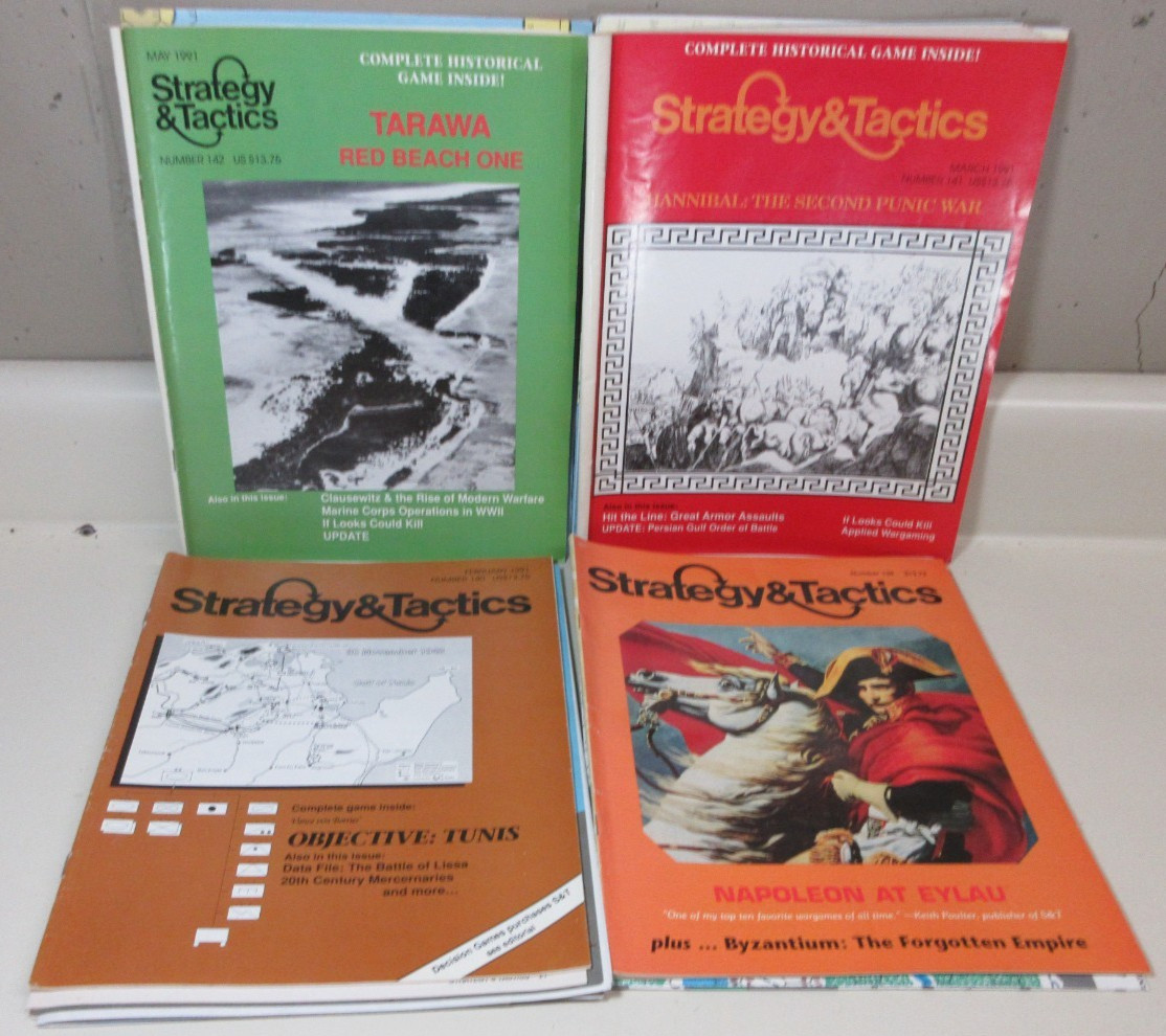 LOT OF Strategy & Tactics Decision Magazine War games #138 140 141 142 UNPUNCHED