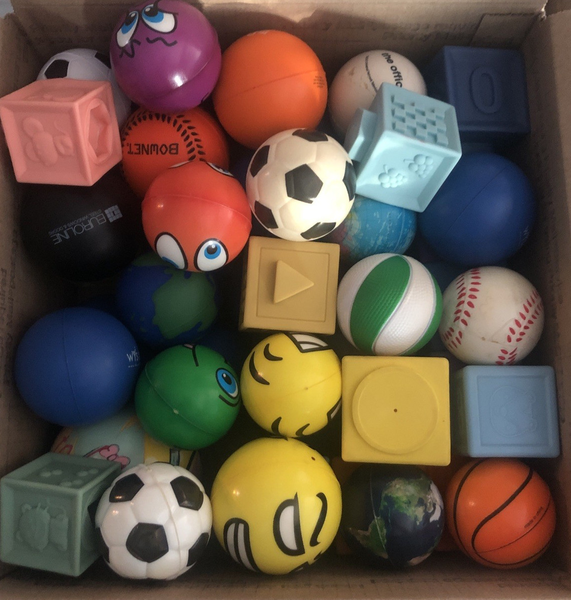 Lot OF 50+ BALL, SQUARES,! Must See! 3LB OF TOYS