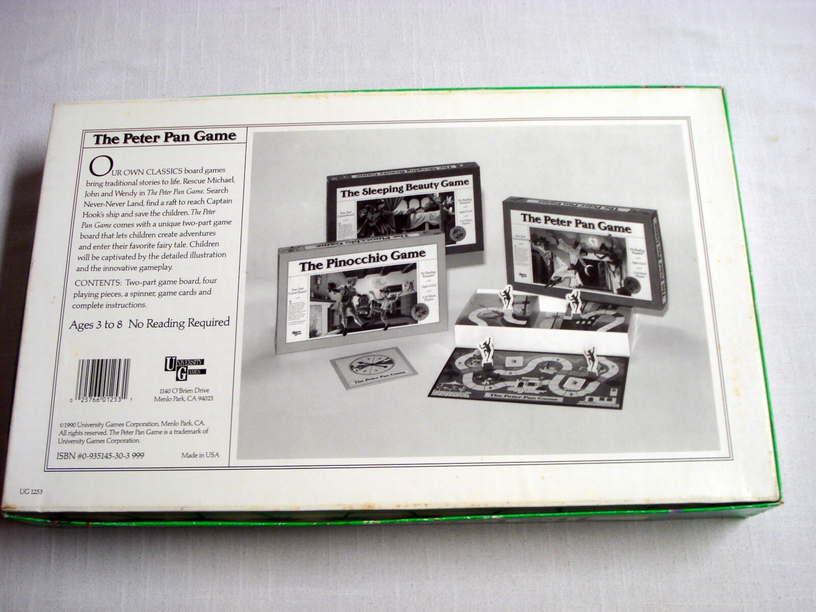 The Peter Pan Game Complete University Games 1990 With Two-Part Game Board
