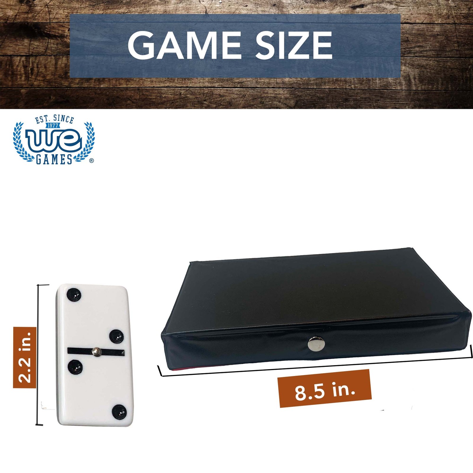 WE Games Two-Toned Black & White Double 6 Dominoes with Spinners – Club Size