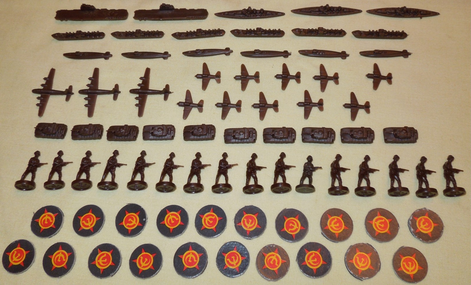 1987 MB Gamemaster Ser Axis & Allies WW2 Wargame Lot: Unit Pieces, Factories, AA