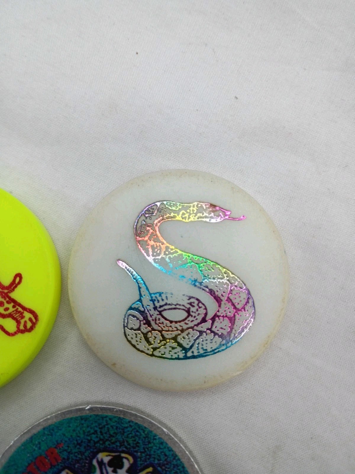 Lot Of 3, Vtg 1990s Pog Slammers, Skull Jester, Cheetah, Holographic Snake
