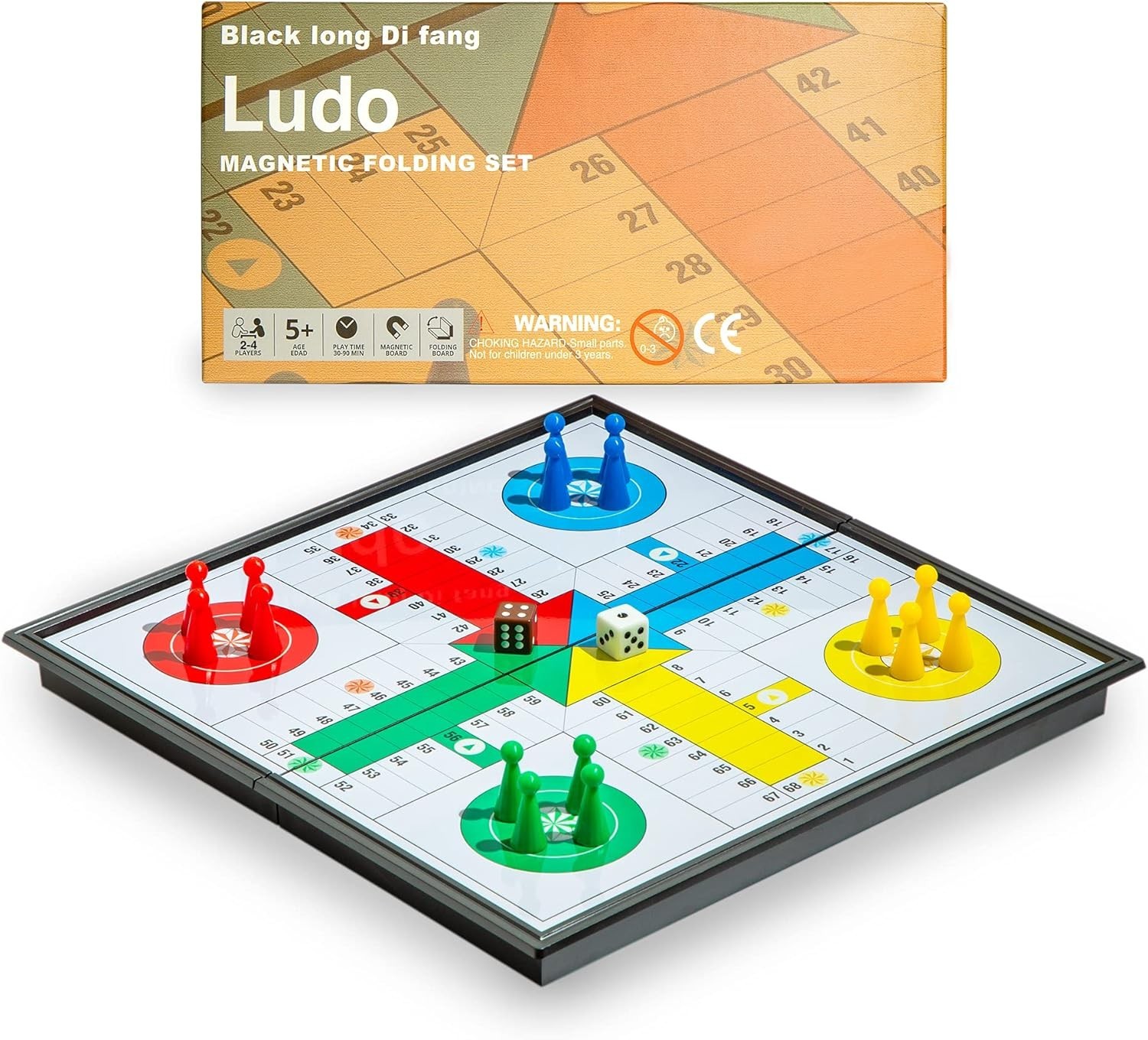 Magnetic Ludo Travel Game Set – 9.8″ Folding Board for Classic Portable Strategy