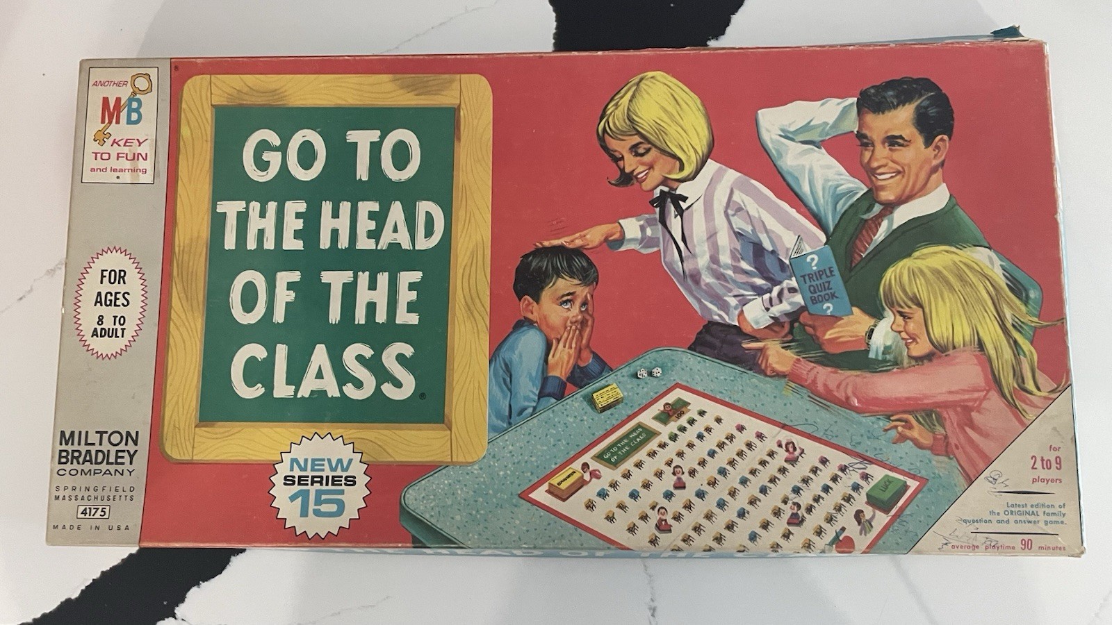 ~Vintage Rare 1967 Milton Bradley GO TO THE HEAD OF THE CLASS Game COMPLETE MB~