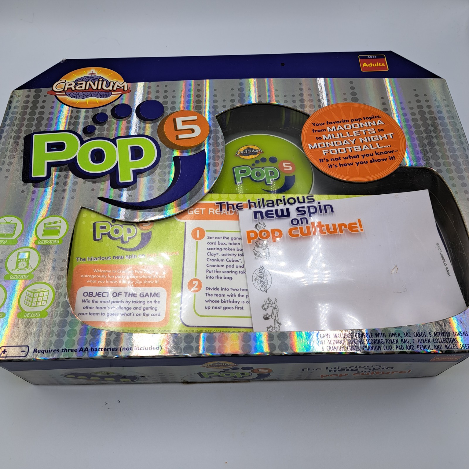 Cranium Pop 5 Adult Pop Culture Console Trivia Game Complete ( No Clay) 2006