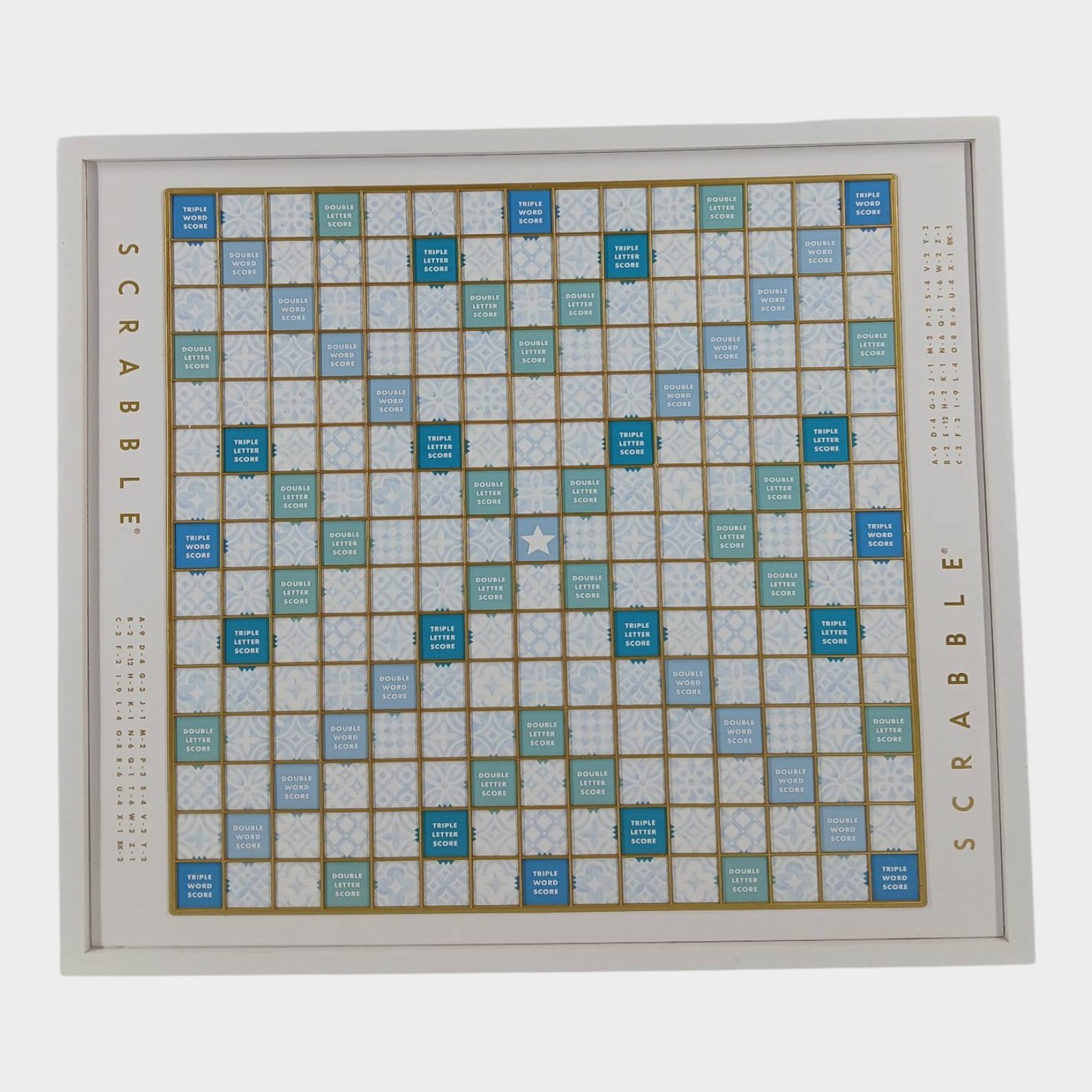 WS Game Company Scrabble Bianco Edition with Rotating Wooden Game Board