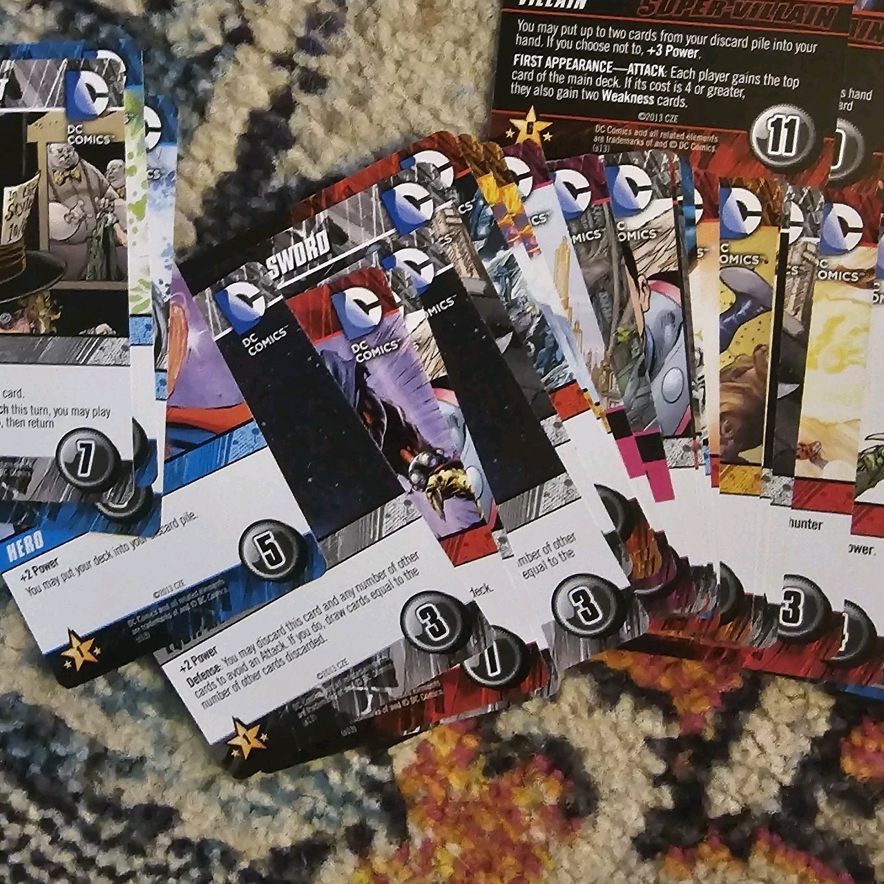DC COMICS Deck-Building Game Heroes Unite Cryptozoic Cards Super Villains 2013