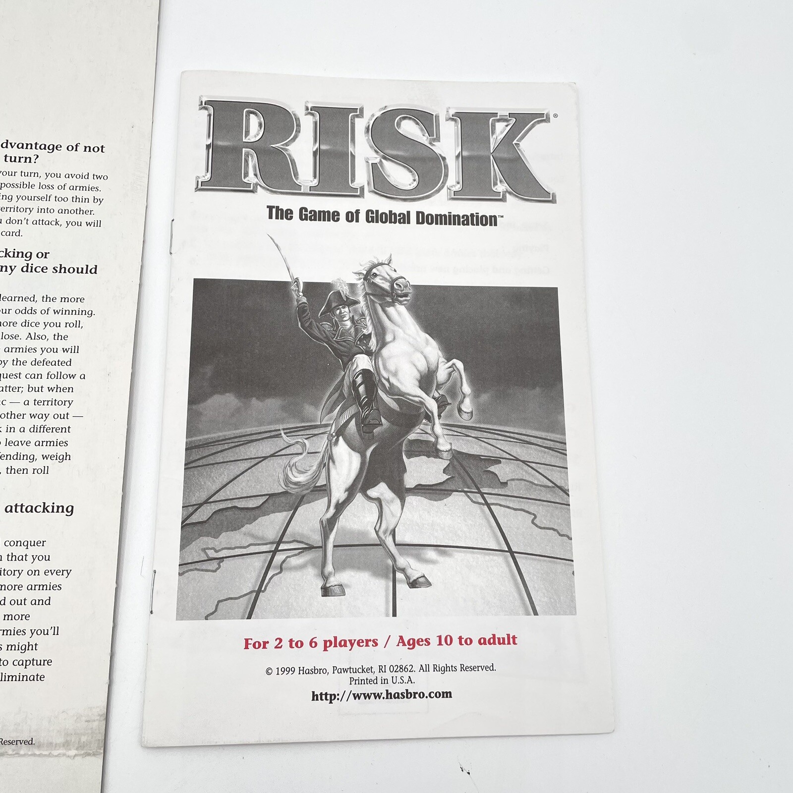 RISK 1998 Board Game of Global Domination Replacement Parts: Manual & Insert