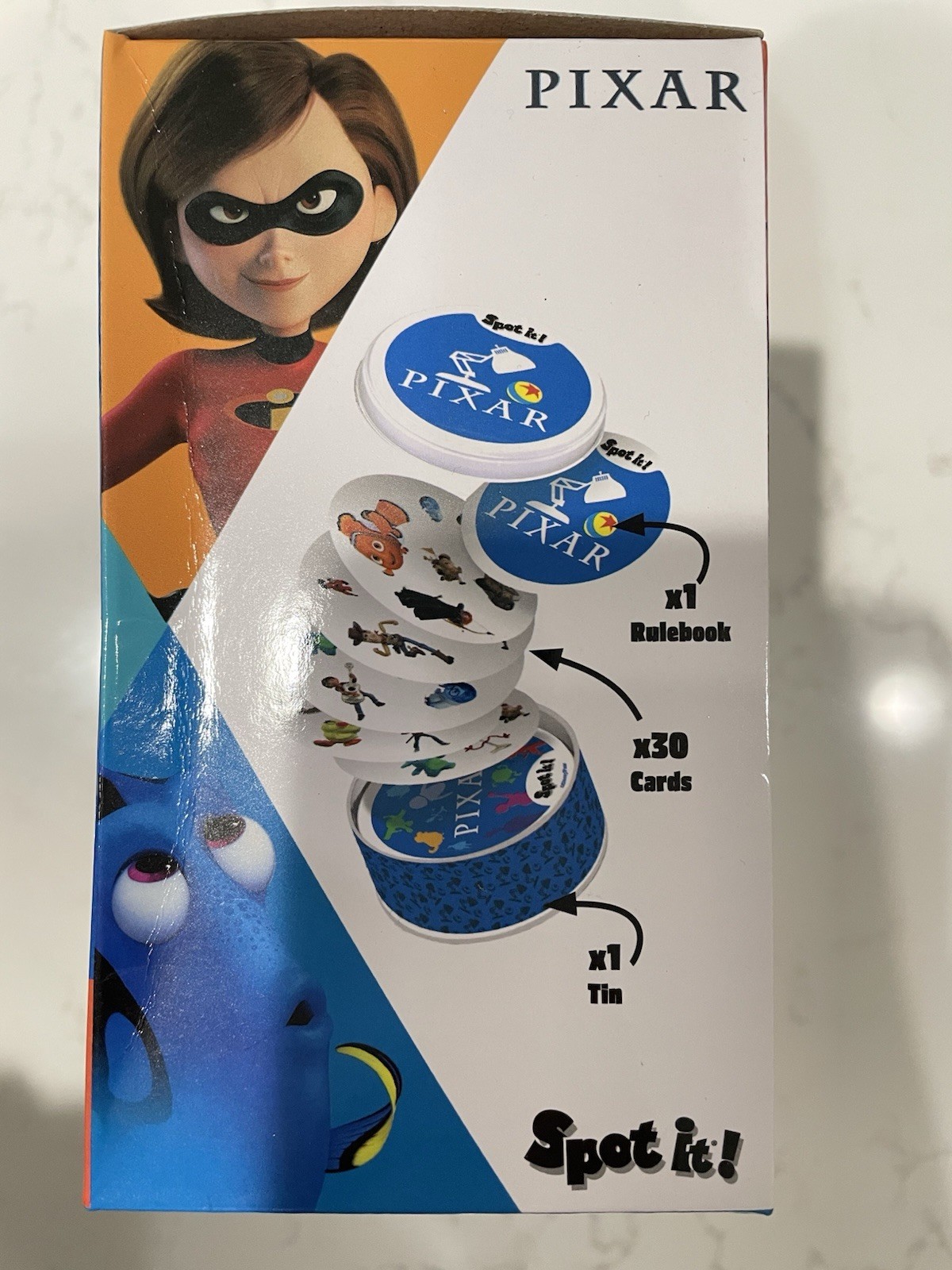NEW Disney Pixar SPOT IT! Card Game Tin Ages 4+ Asmodee Includes 30 Cards