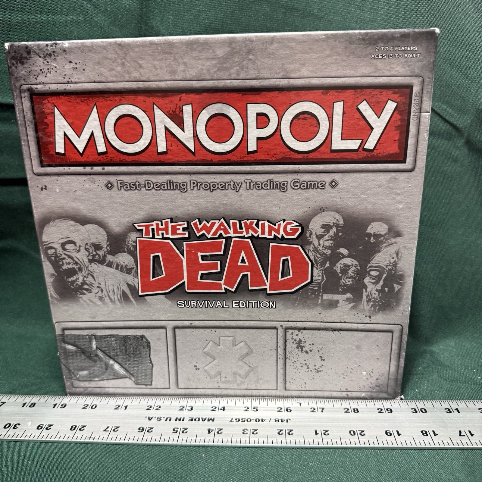Monopoly The Walking Dead Survival Edition Board Game Complete USAopoly Zombie