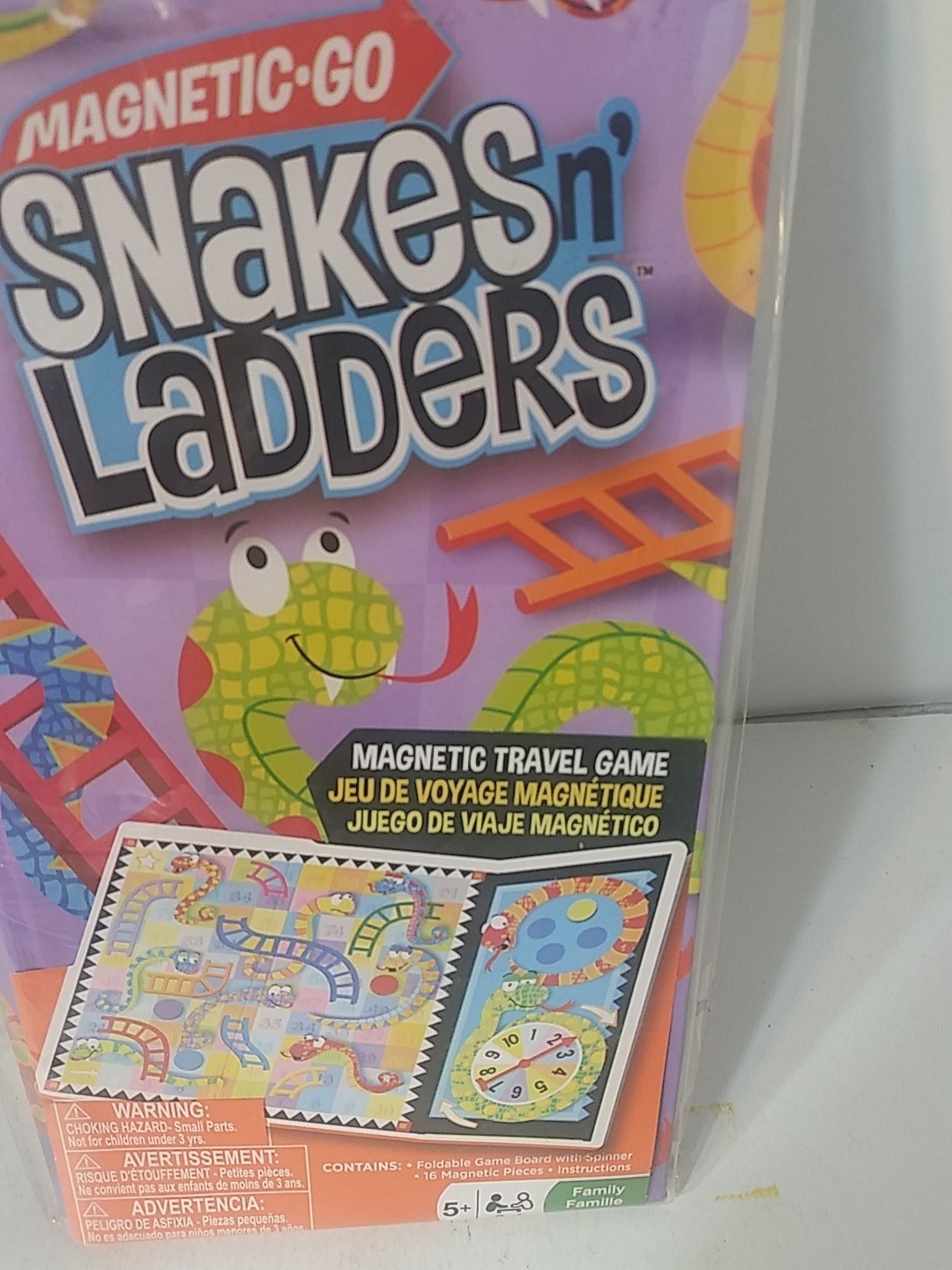 Ideal Games: Snakes And Ladders, magnetic board travel game, 5+, 2-4 players
