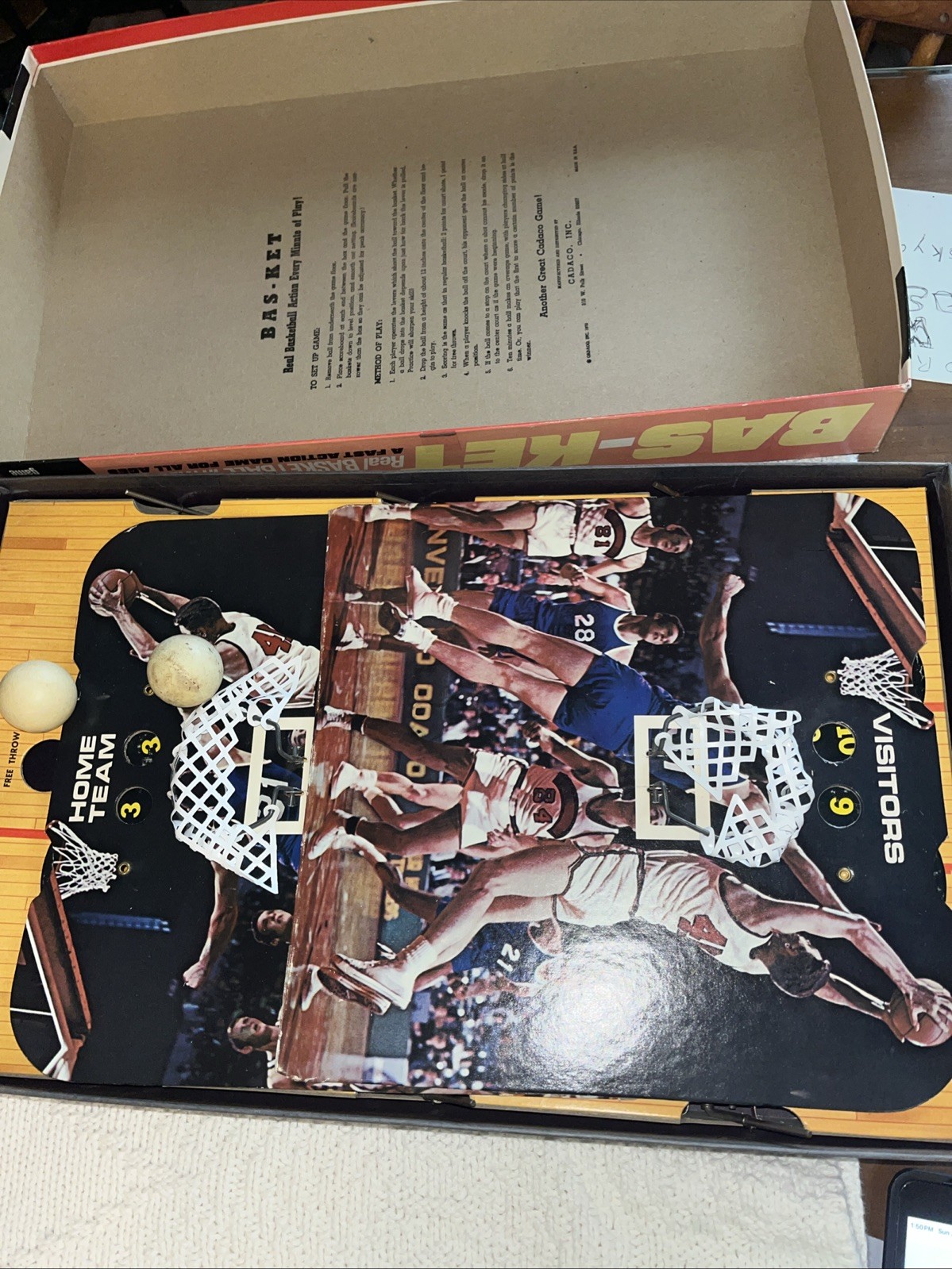 Vtge Cadaco Game : 1969 BAS-KET Basketball , USA, No 165 Good Cond