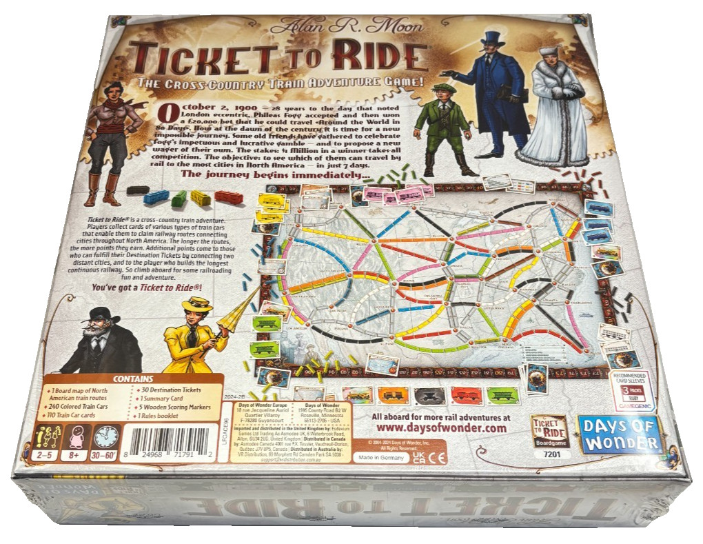 Ticket to Ride: Days of Wonder- Board Game- New / Factory Sealed!