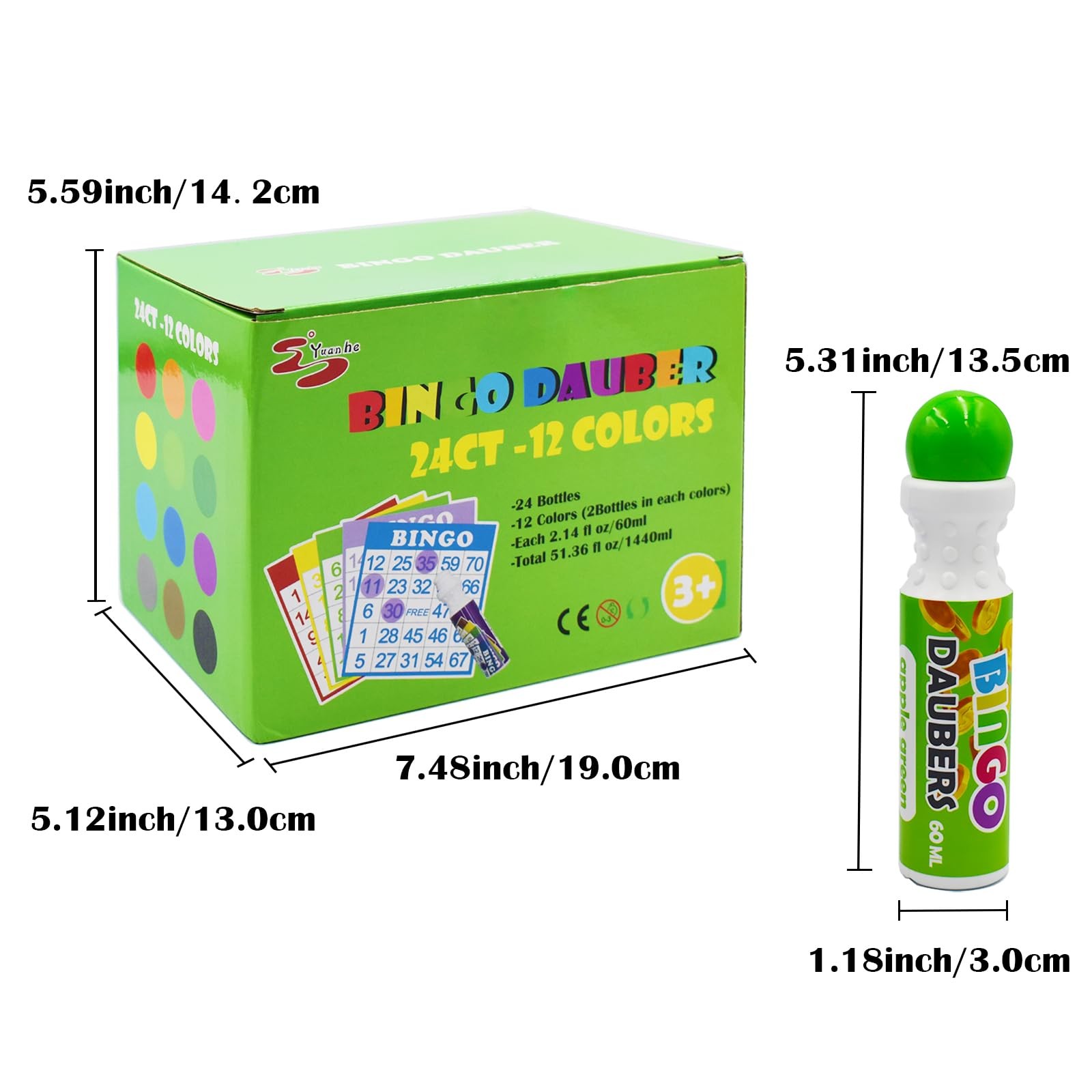 24 Count (Pack of 1), Red/Orange/Yellow/Apple green/Blue/Purple…
