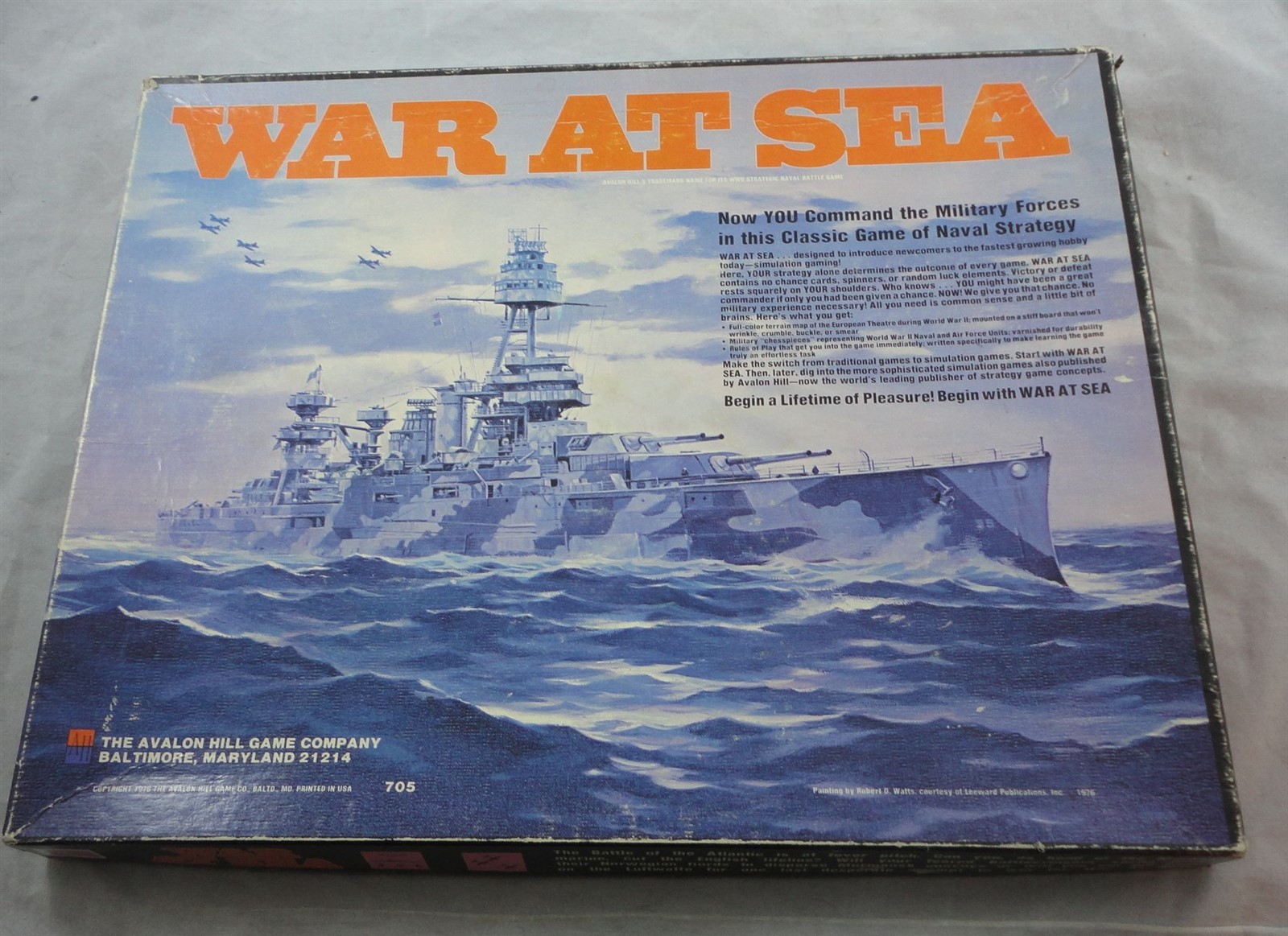 Avalon Hill’s War At Sea WWII Strategic Naval Battle Game AVH705 (1976)