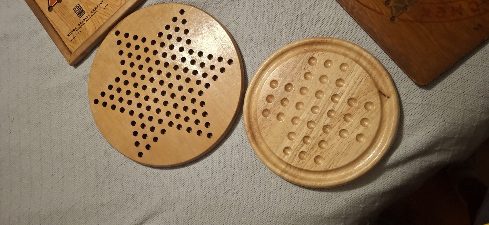3 Vintage Chinese Checker Boards & 2 Solid Oak Boards