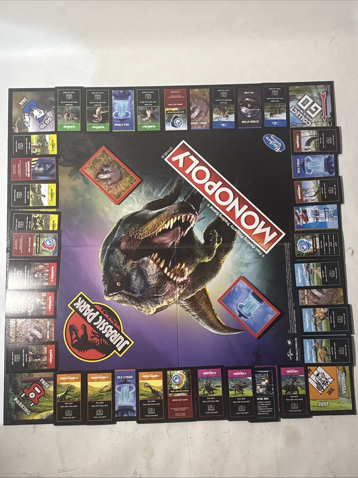 Parker Bros Hasbro Monopoly 2021 Jurassic Park Board Game MISSING INSTRUCTIONS