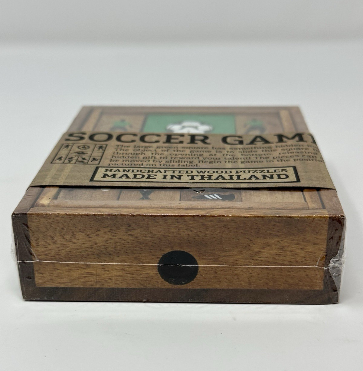 Wooden Soccer Puzzle Game New Sealed Sliding Brain Teaser Thailand Handcrafted