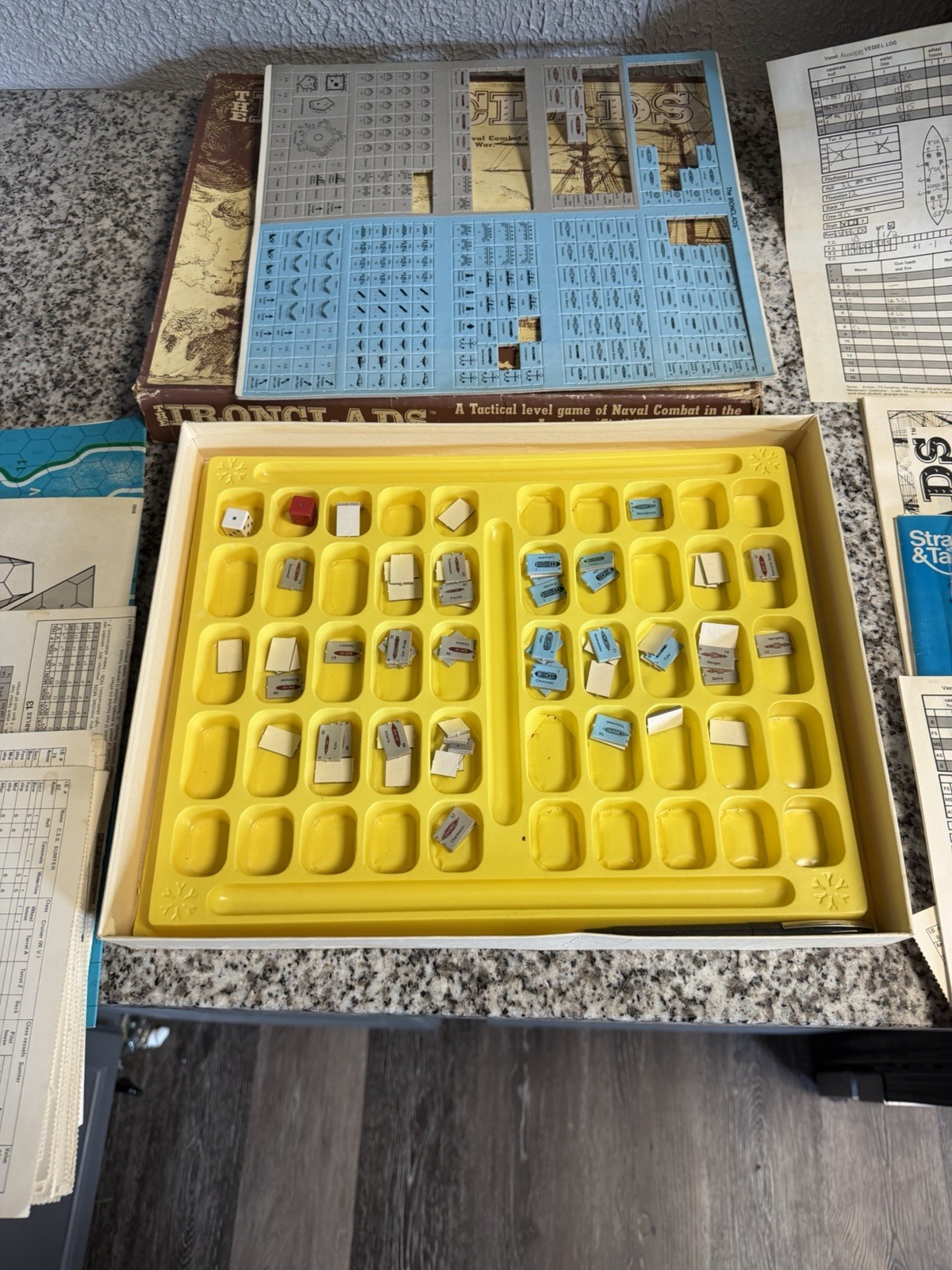 The Ironclads Board Game Naval Civil War Combat 1861 1865 SOME Unpunched Counter