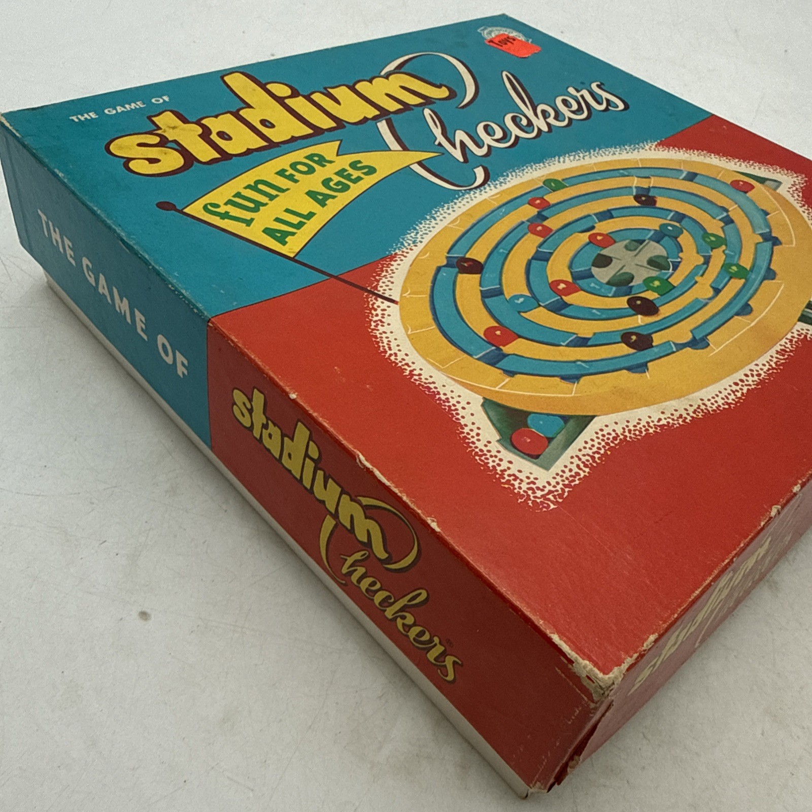Vtg 1952 Stadium Checkers Board Game W. H Schaper Mfg Co. Complete Orig. Box