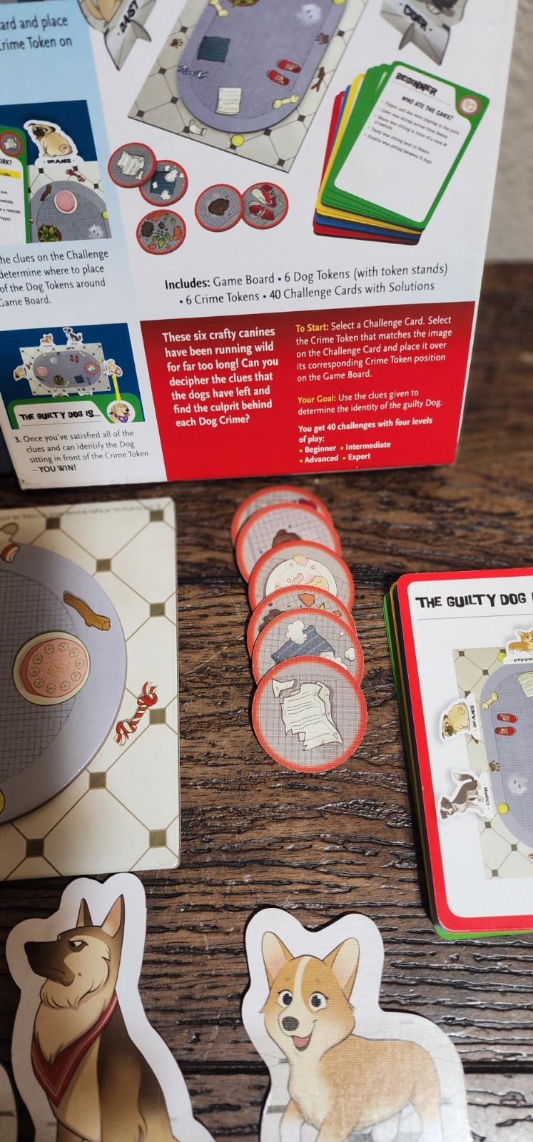 Dog Crimes Board Game, Complete Set, Logic Game, Single Player, Thinkfun Ages 8+