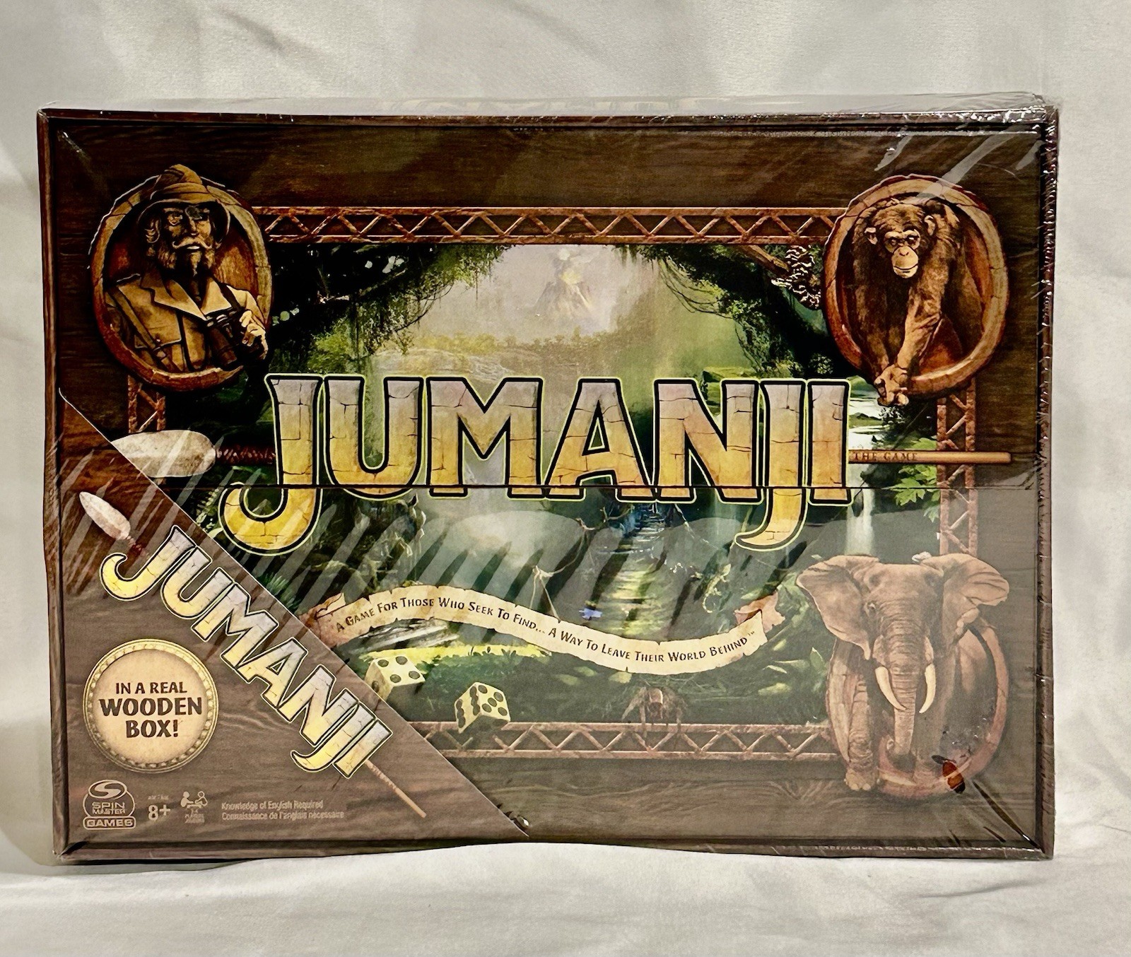 Jumanji Board Game In Real Wooden Box Edition (Spin Master, 2021)