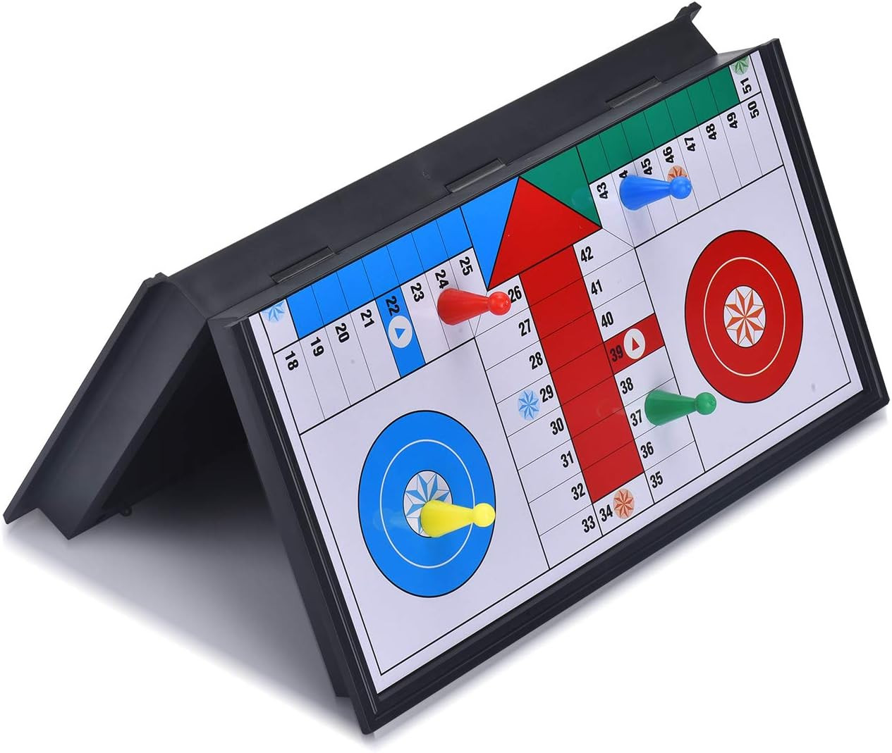 Magnetic Ludo Board Game Set with Folding Board Classic Travel Games for Kids an