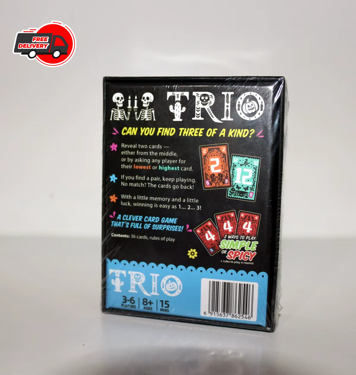 Trio Family Card Game 2024 Game of The Year Nominee Fun Party Game 3-6 Players