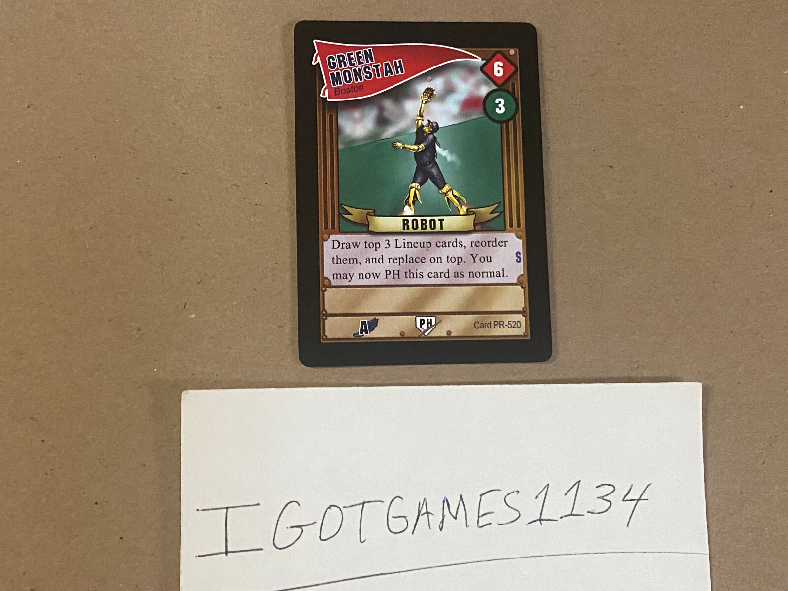 Baseball Highlights 2045: Green Monstah Promo Card (Game Boy Geek 2024)